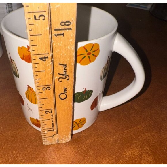 Fall Pumpkin Patterned Stoneware Mug By Spritz 4" Tall Dishwasher & Microwave Sa - Picture 4 of 4